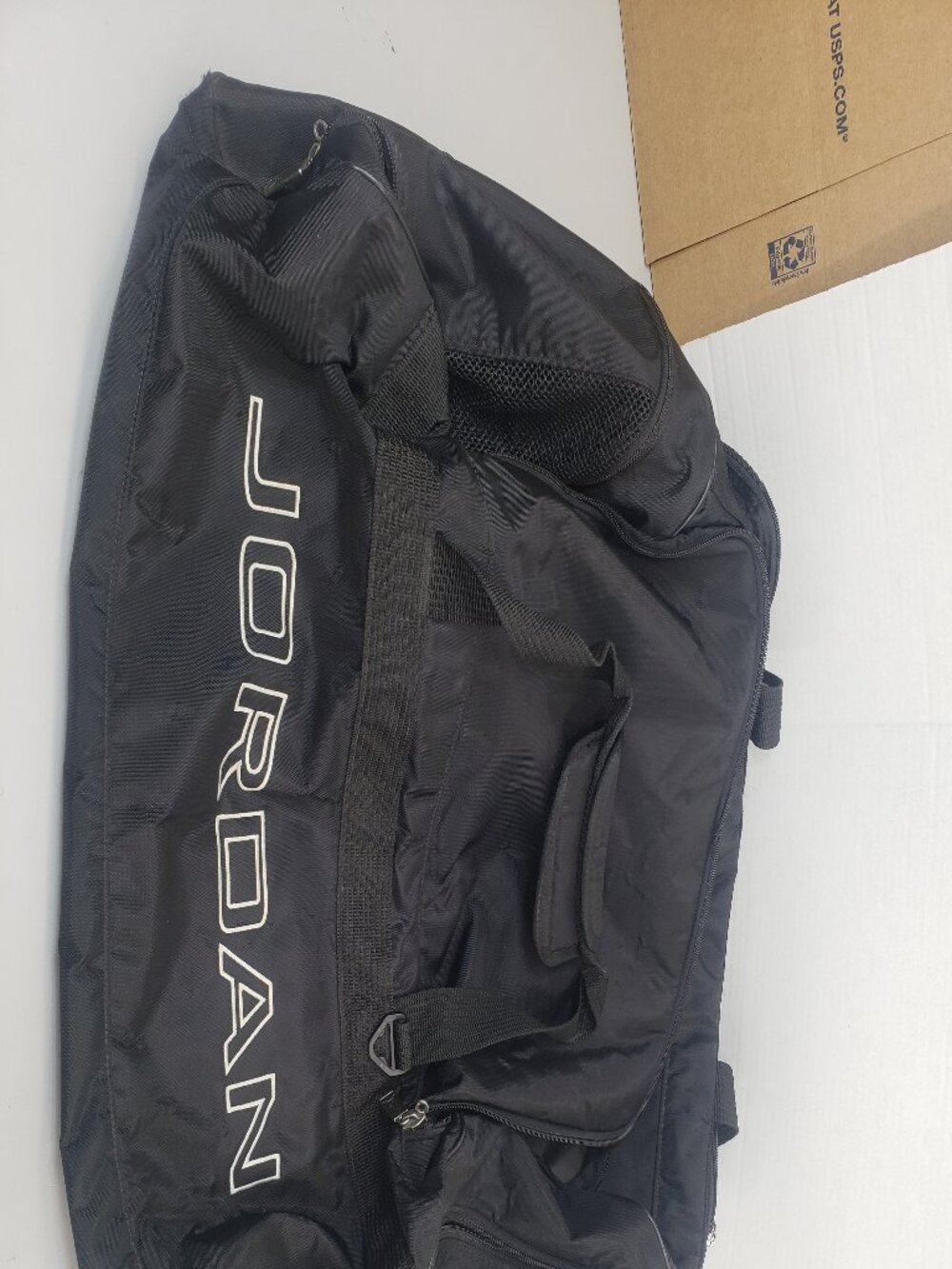 VNT Y2K Air Jordan Duffle Gym Bag Black Nylon Embroidered Clean Approx. 25x14x14